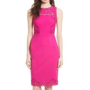 Ted Baker Fuchsia Lace Detail Midi Dress Size 2 (US Size 6)